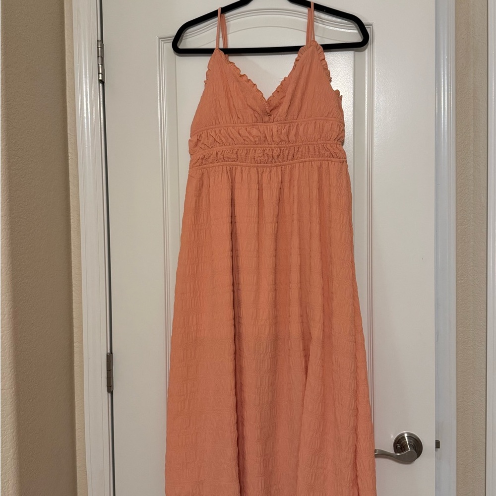 Stitch & Pine Elegant Peach Maxi Dress